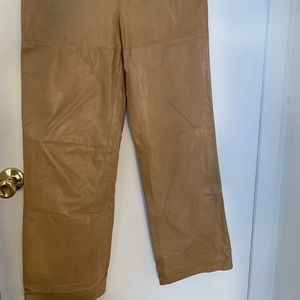 Authentic Vintage Silk Lined Tan Leather Pants